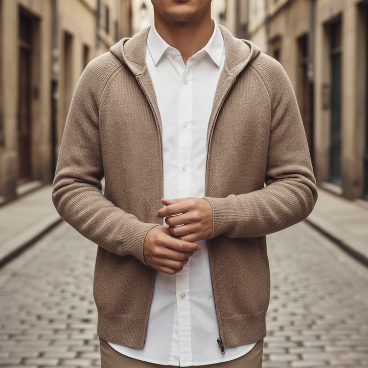 Herren Strick-Hoodie Zip Kapuzenjacke | Vestea