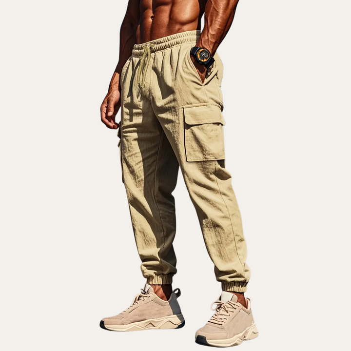 Herren Leinen Cargo Hose Atmungsaktive Sommerhose für Männer | Vestea
