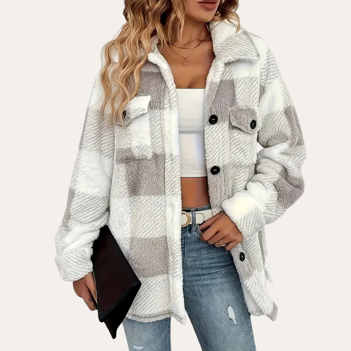 Gemusterte Flanelljacke für Damen | Vestea