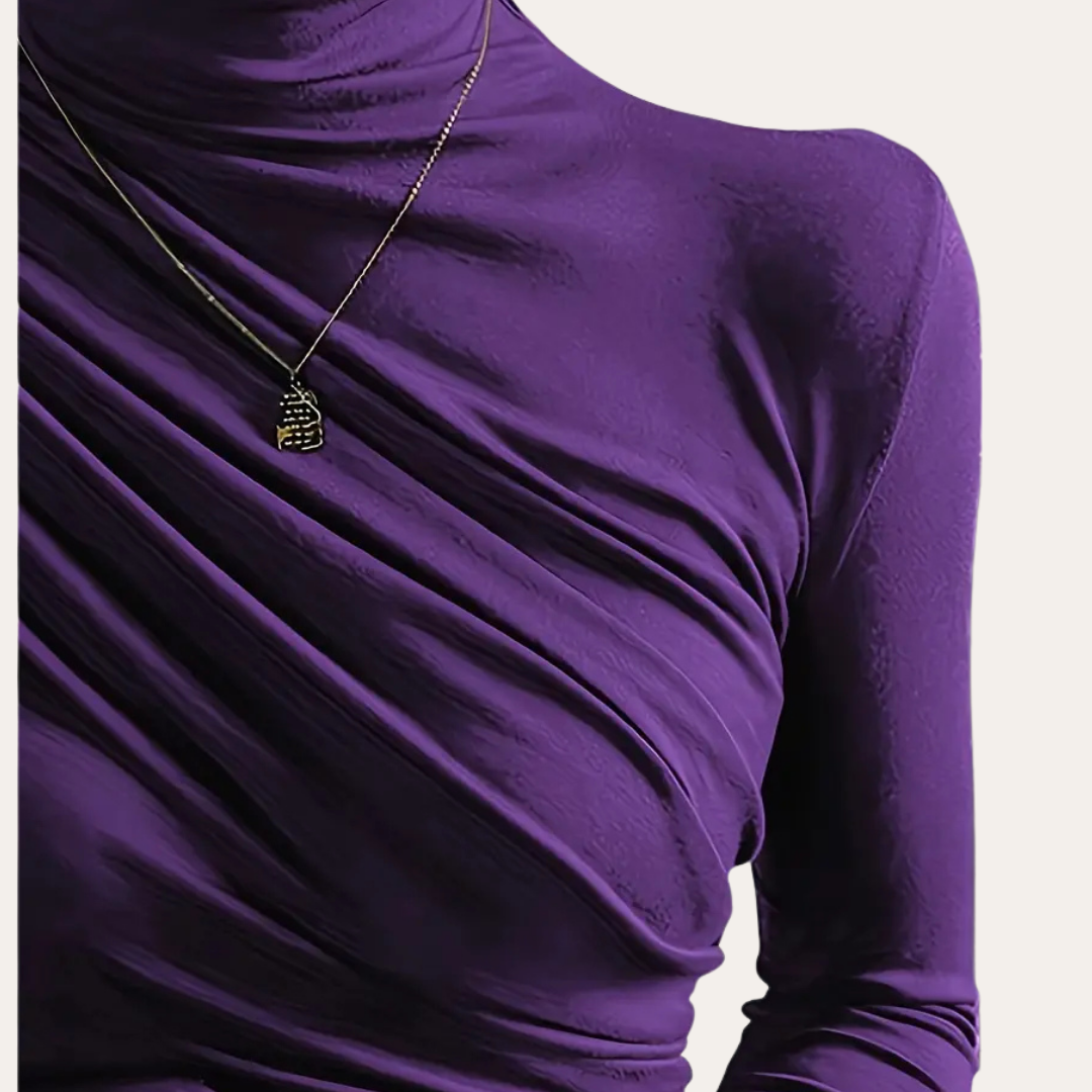 Drapiertes Langarmshirt für Damen | Vestea