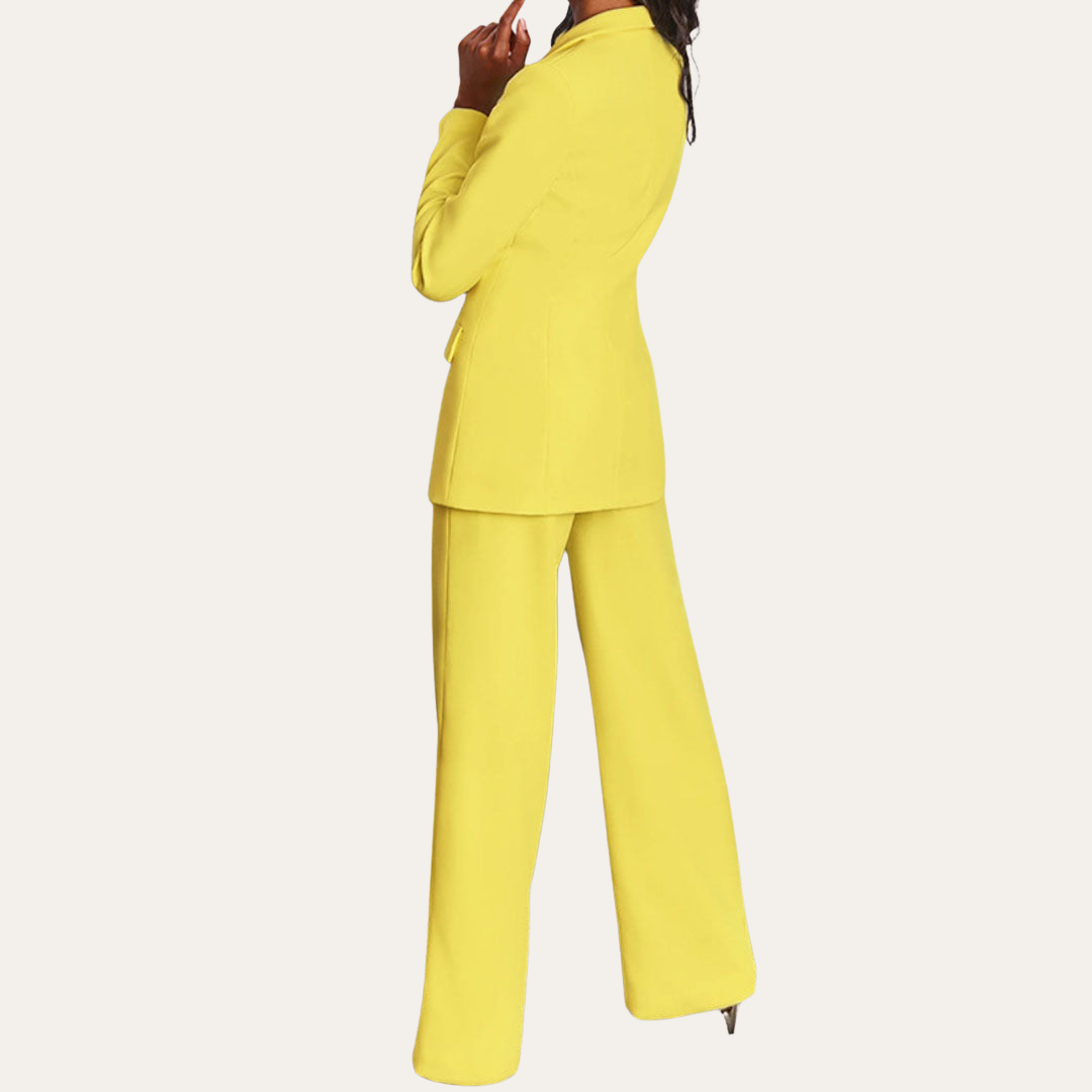 Damen Anzug mit langem Blazer und weiten Hosen | Vestea