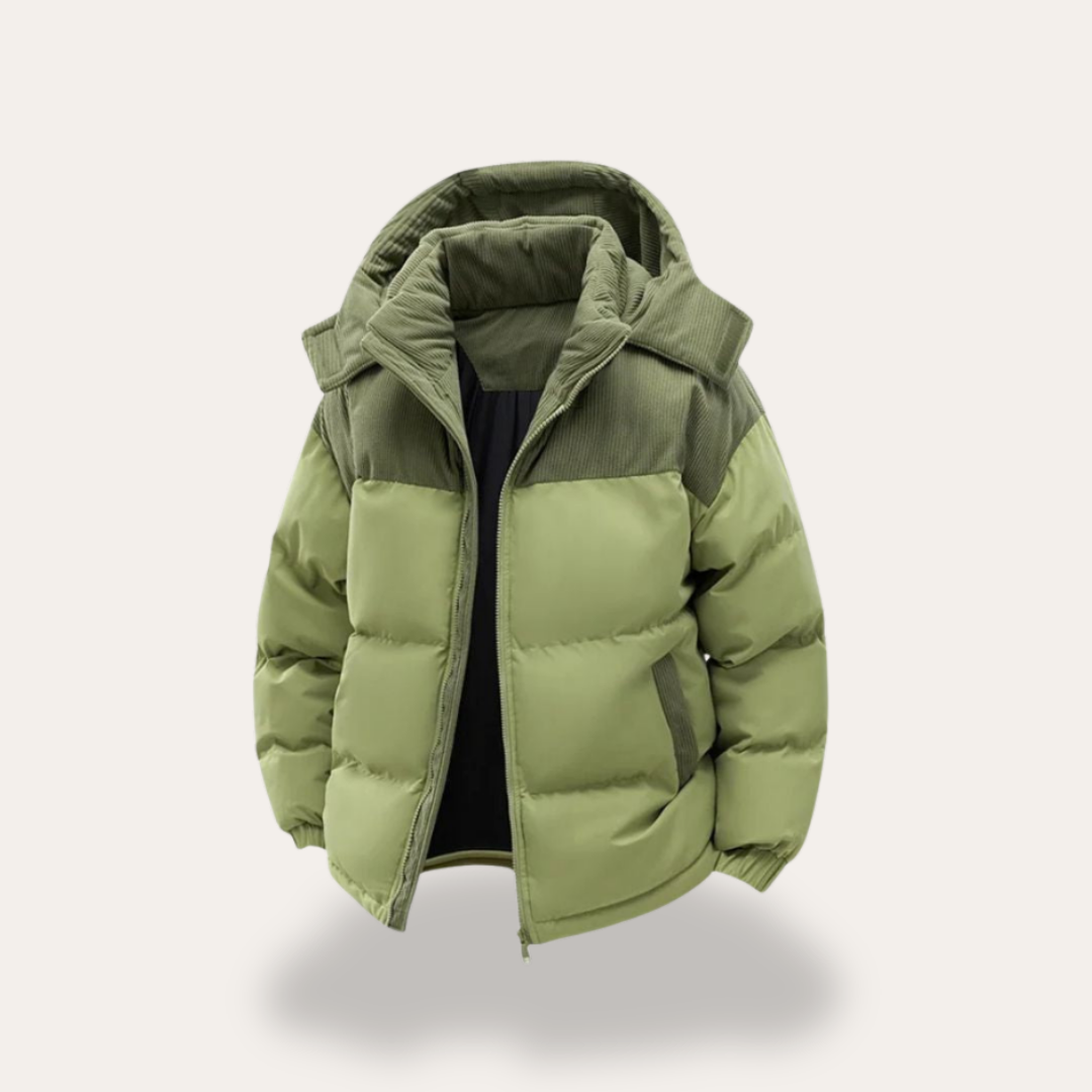 Unisex Steppjacke mit Kapuze Winter Cord | Vestea
