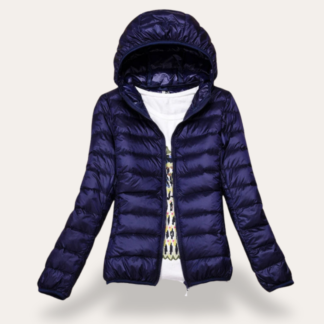 Damen Steppjacke mit Kapuze, leicht, wasserabweisend | Vestea