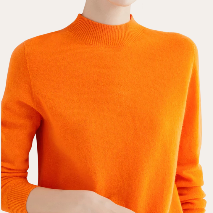 Damen Pullover Langarm Stehkragen Basic | Vestea