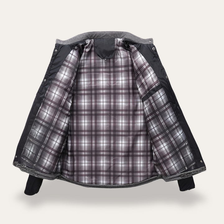 Herren-Steppjacke mit Stehkragen und Strickdetails | Vestea