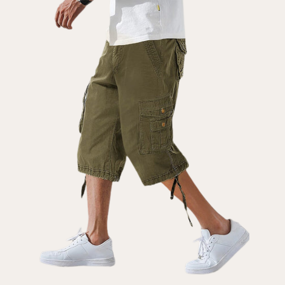 Herren 3/4 Cargo Shorts mit Taschen und Kordelzug | Vestea