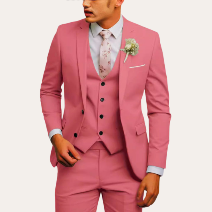 Herren Dreiteiliger Slim Fit Business Anzug Wolle | Vestea