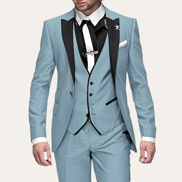 Herren Anzug 3-teilig Slim Fit Sakko Weste Hose Mehrere Farben Hochzeit | Vestea