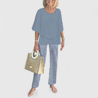 Women's Two-Piece Outfit Set Lightweight Relaxed Fit Top And Pants