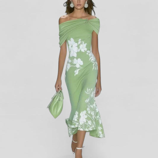 Women's Floral Midi Dress Sleeveless V-Neck
