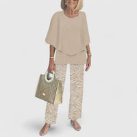 Women's Two-Piece Outfit Set Lightweight Relaxed Fit Top And Pants