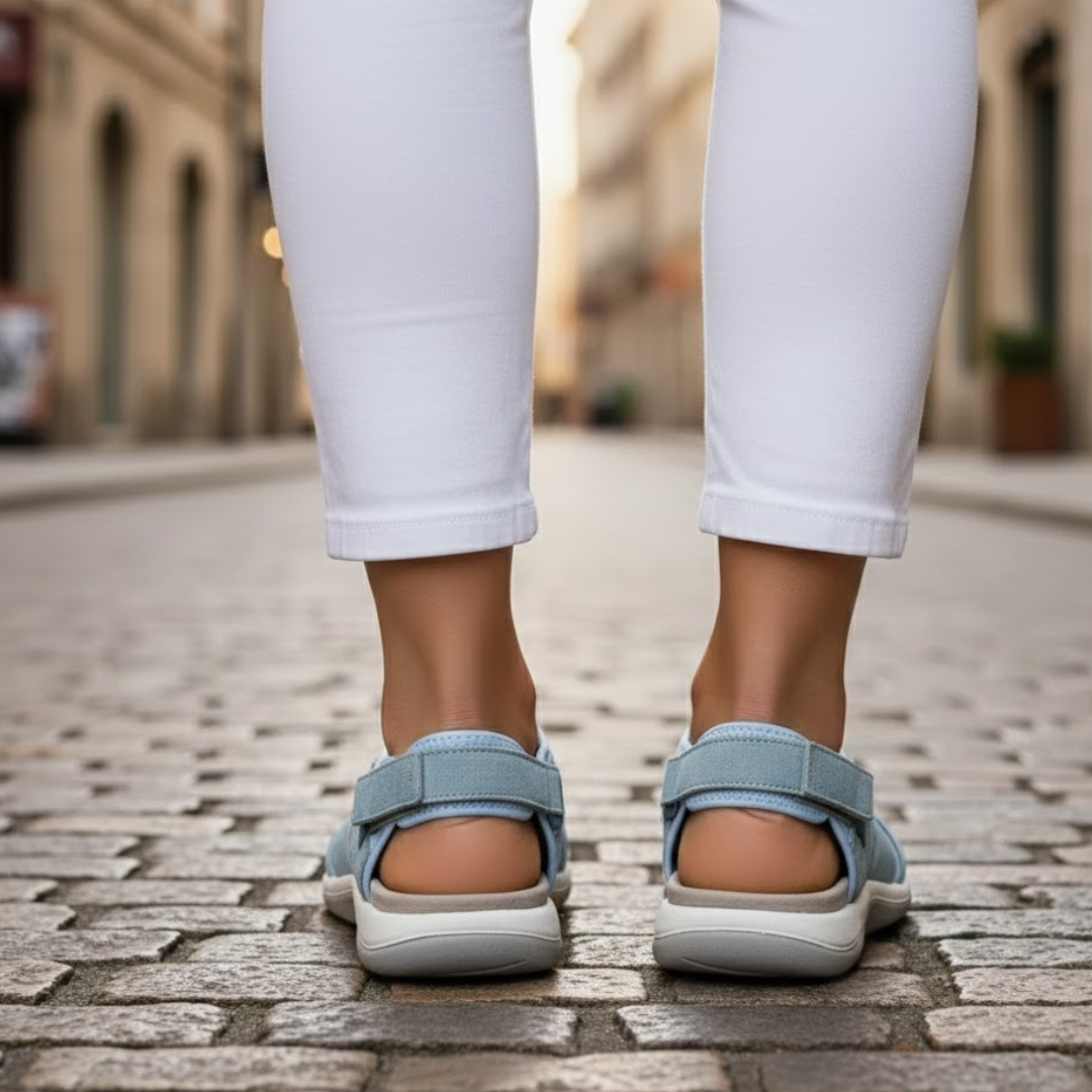 Sandales d'été pour femmes dessus en cuir semelle en caoutchouc