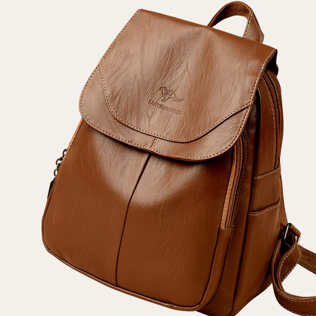 Vintage Damen Rucksack Kunstleder Diebstahlsicher City Daypack | Vestea