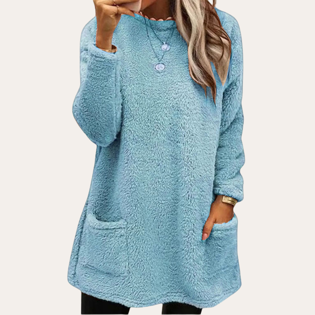Fleece Pullover Damen Langarm Mit Taschen | Vestea