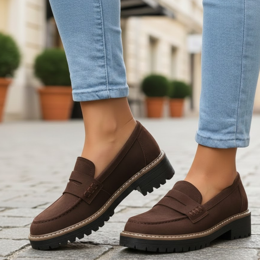 Mocasines ortopédicos para mujer con plantilla acolchada y ajuste ergonómico