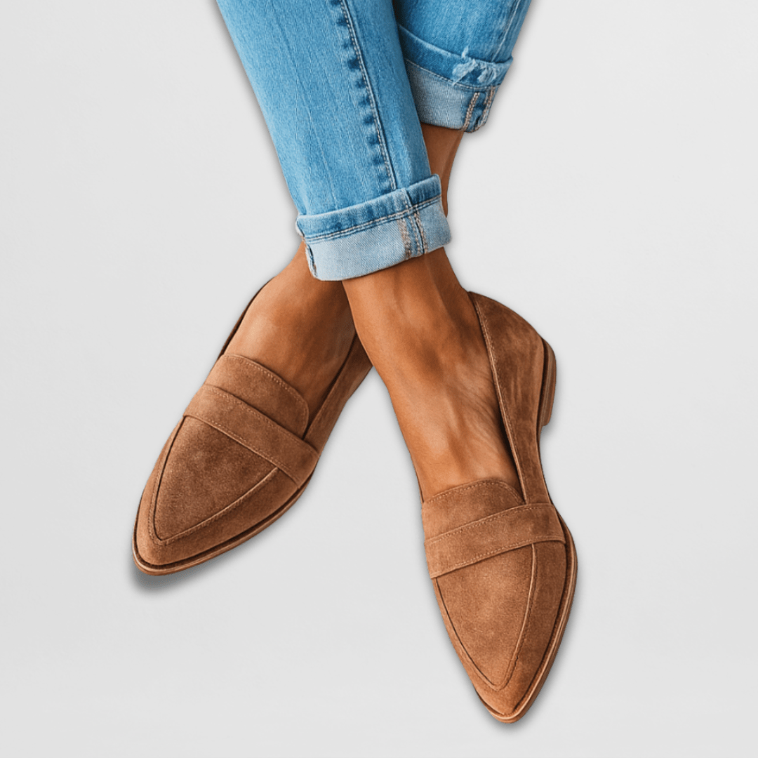 Mocassins orthopédiques pour femmes en suède doux, à enfiler, semelle intérieure rembourrée, semelle légère
