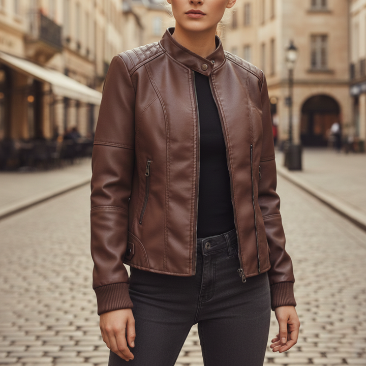 Damen Lederjacke Biker | Vestea