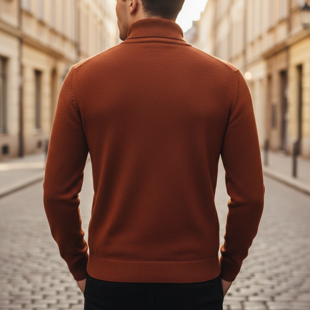 Pull-over en tricot à col roulé pour homme