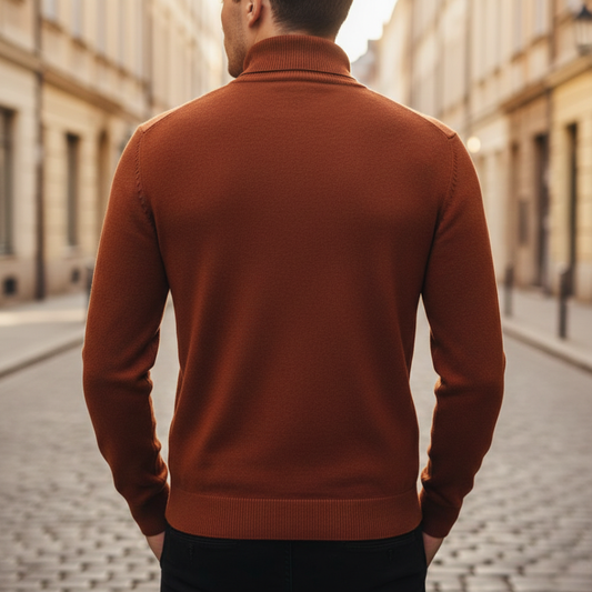 Turtleneck Sweater Knit Pullover Mens
