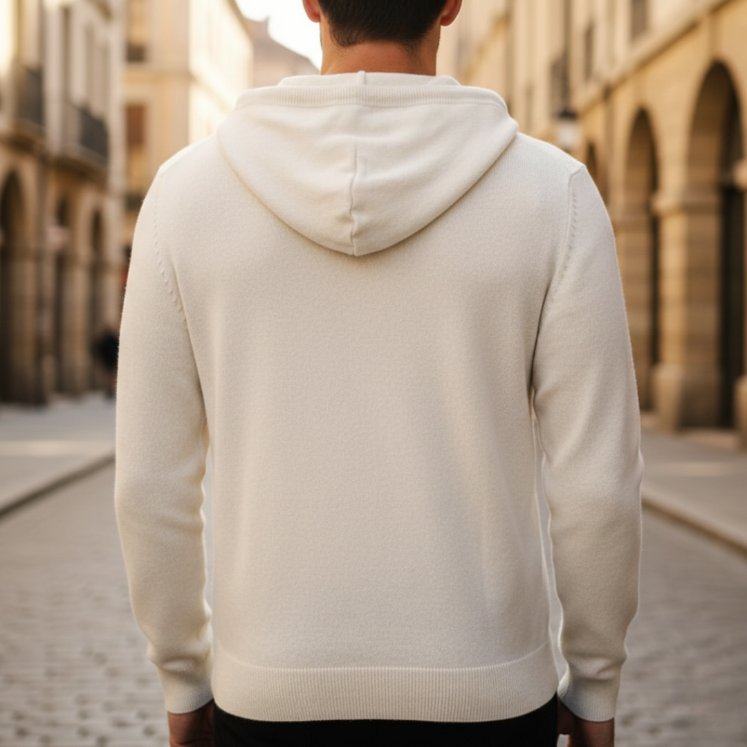 Suéter con capucha tejido para hombre