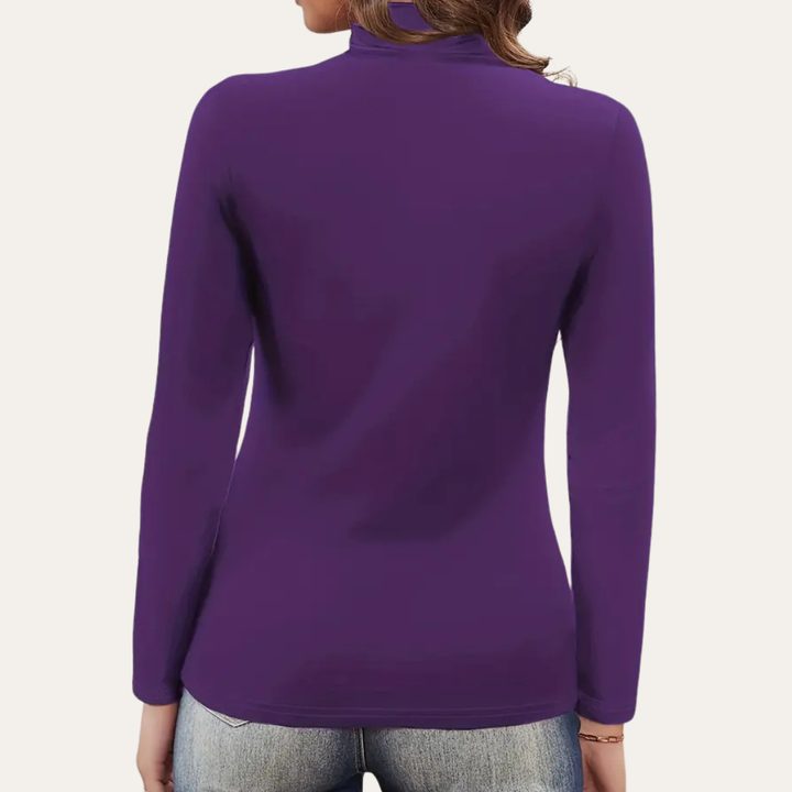 Drapiertes Langarmshirt für Damen | Vestea