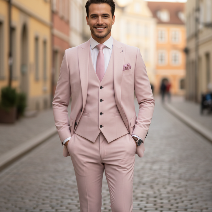 Eleganter dreiteiliger Herrenanzug aus Polyester | Vestea