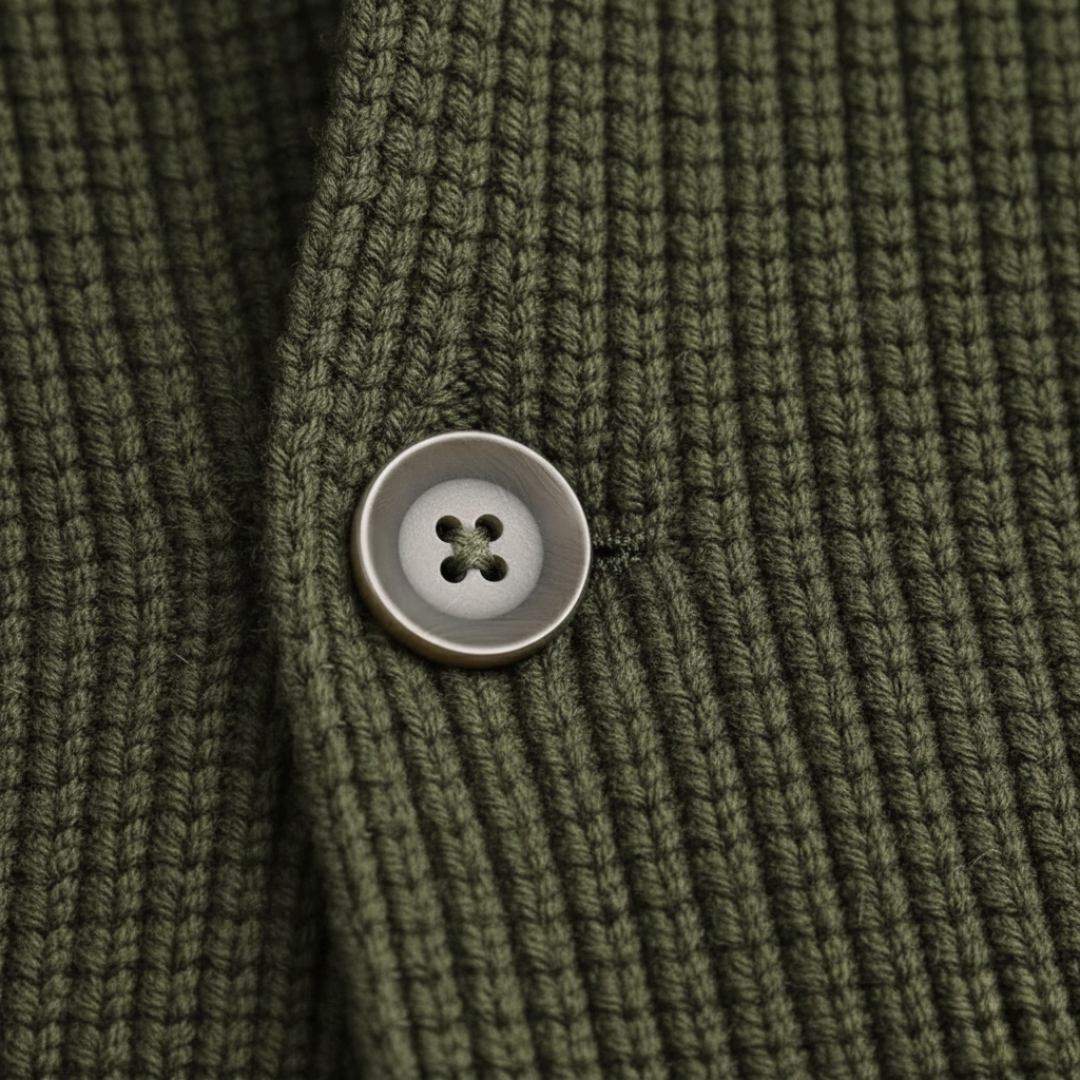 Cardigan boutonné en tricot côtelé pour homme