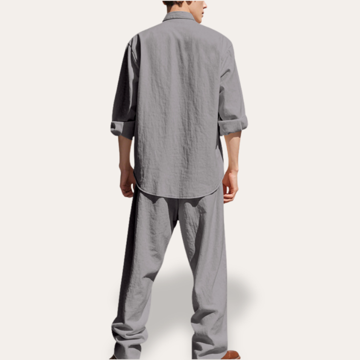 Herren Leinen Set, Atmungsaktives Hemd und Hose | Vestea