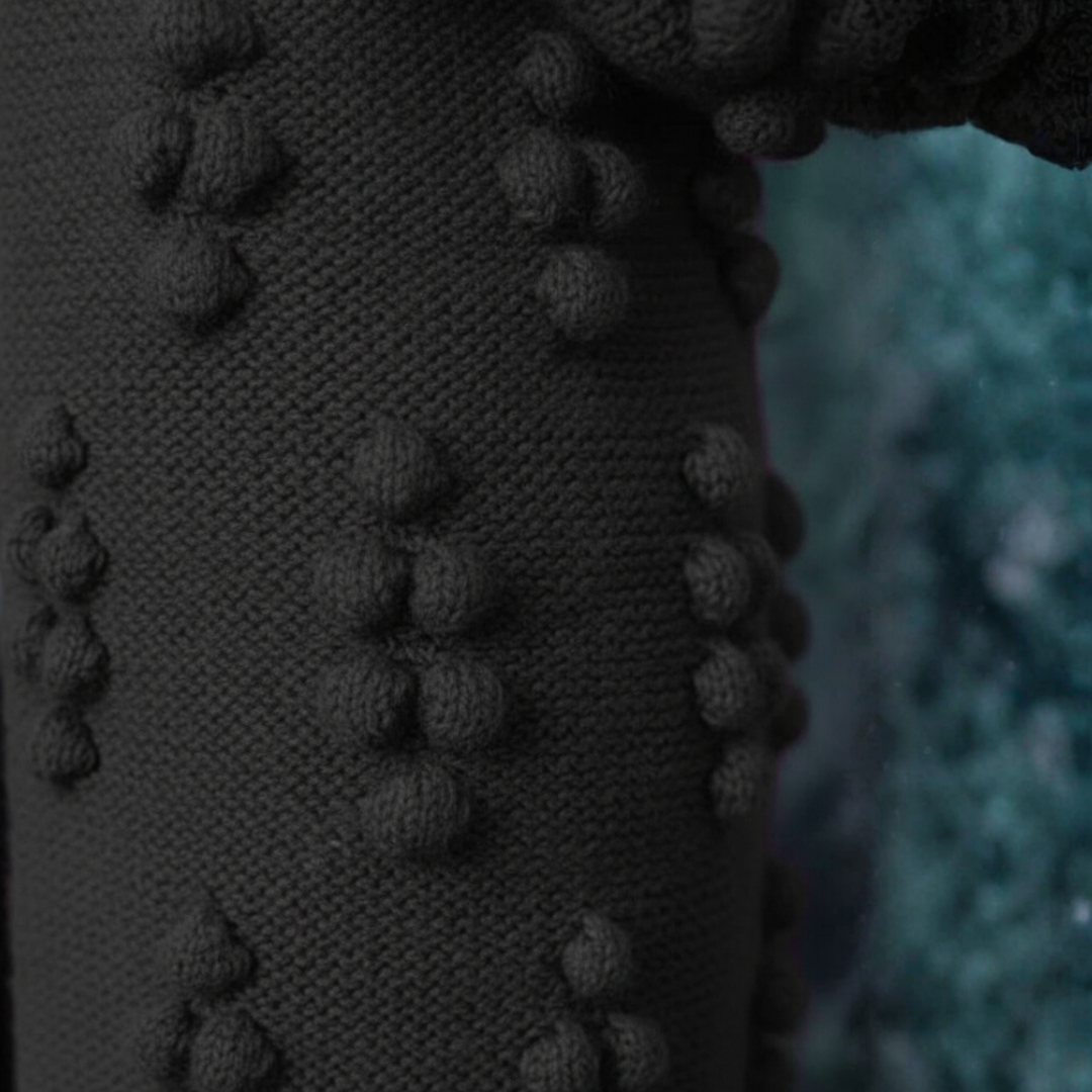 Damen Lange Grobstrick-Strickjacke mit Zopfmuster | Vestea