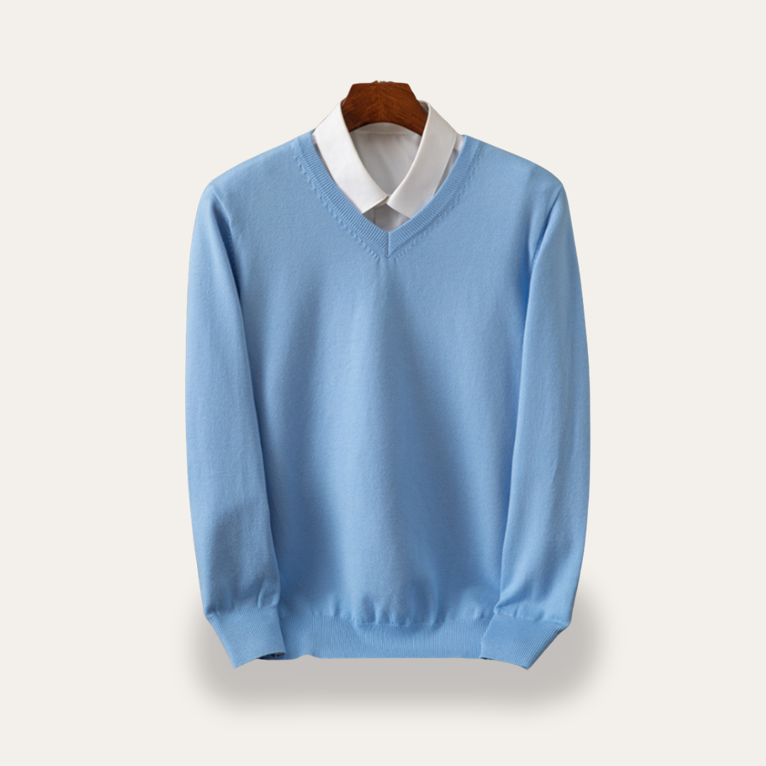 Herren Strickpullover V-Ausschnitt Komfort Freizeit | Vestea