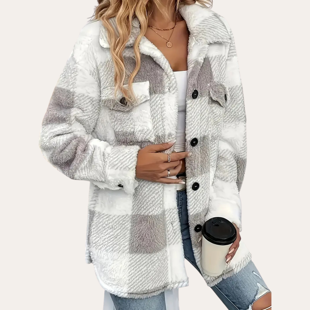 Gemusterte Flanelljacke für Damen | Vestea