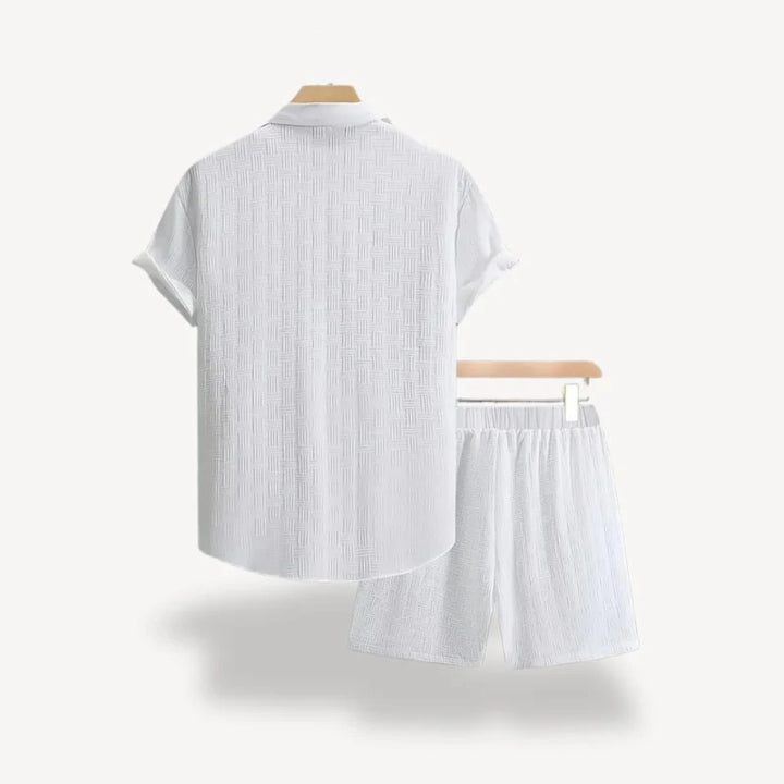 Herren Sommer-Set aus Leinenmischung mit Shorts | Vestea