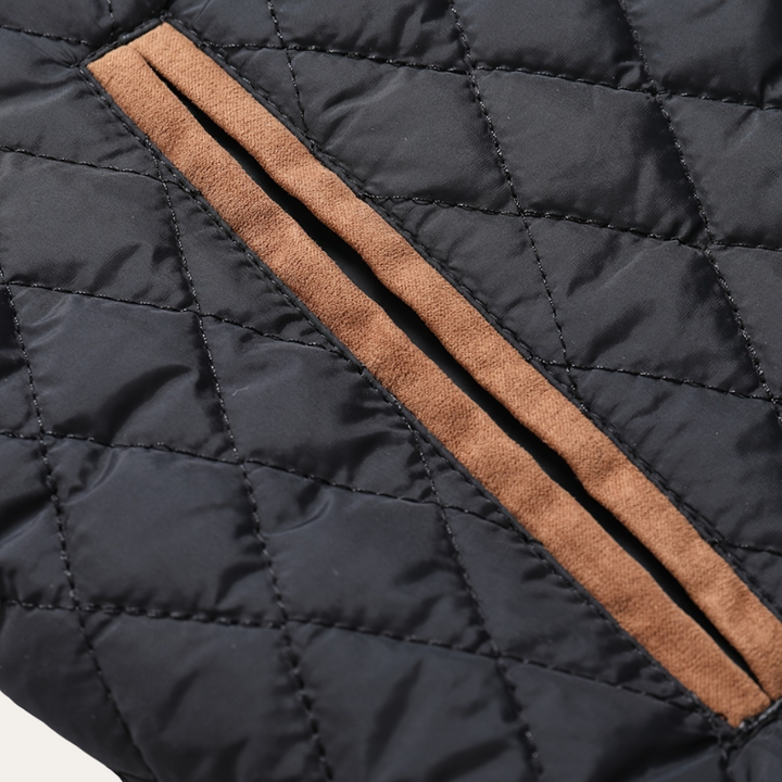 Herren-Steppjacke mit Stehkragen und Strickdetails | Vestea