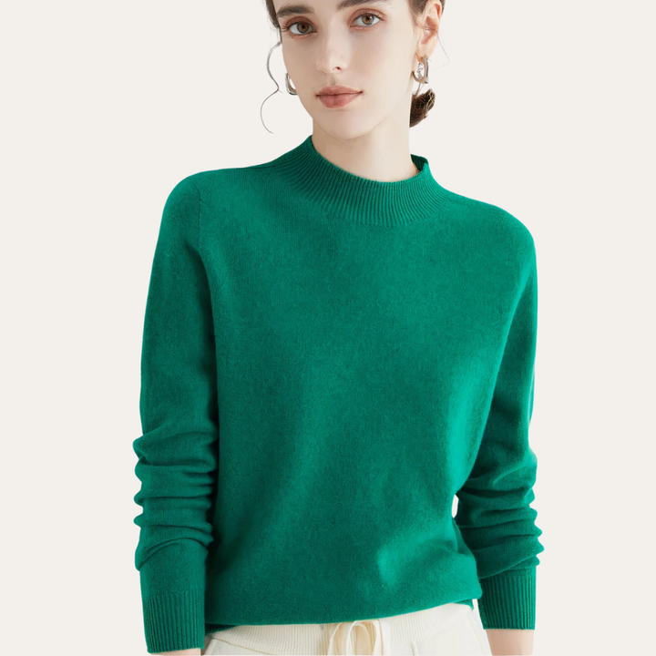 Damen Pullover Langarm Stehkragen Basic | Vestea