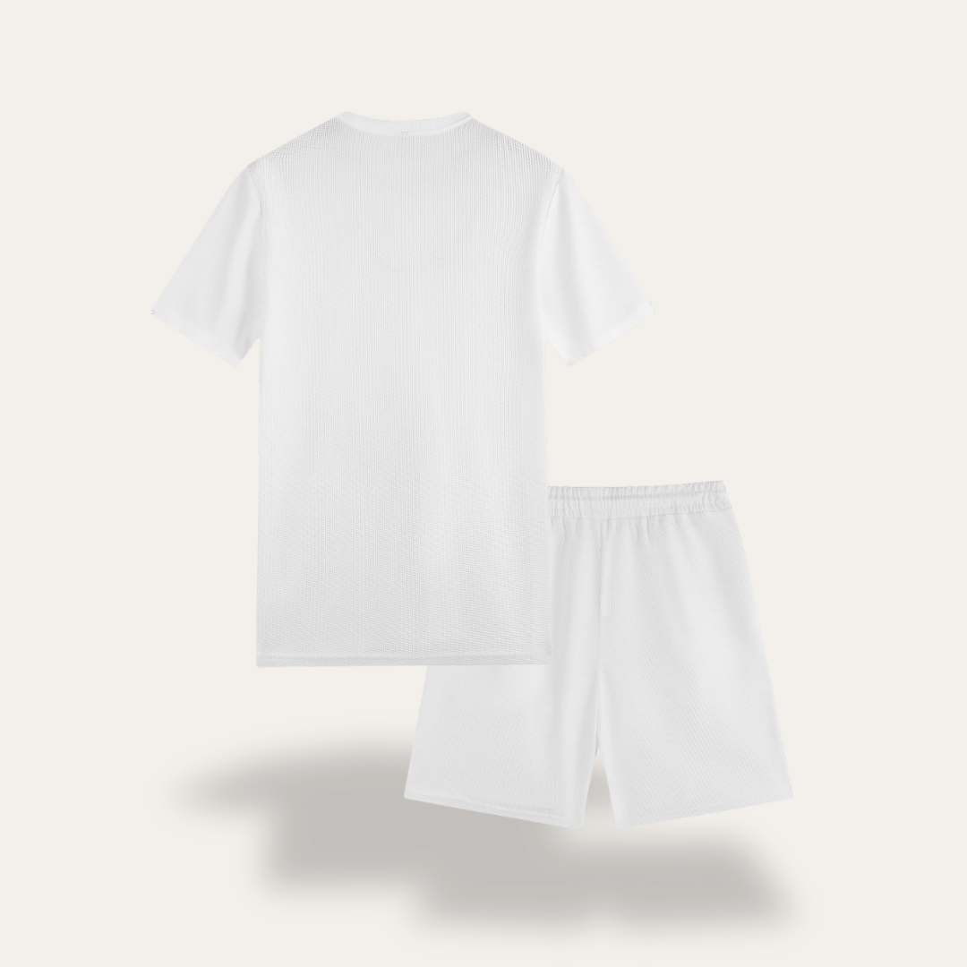 Freizeit Set für Herren T-Shirt und Shorts Set aus leichtem Material mit verstellbarem Bund | Vestea