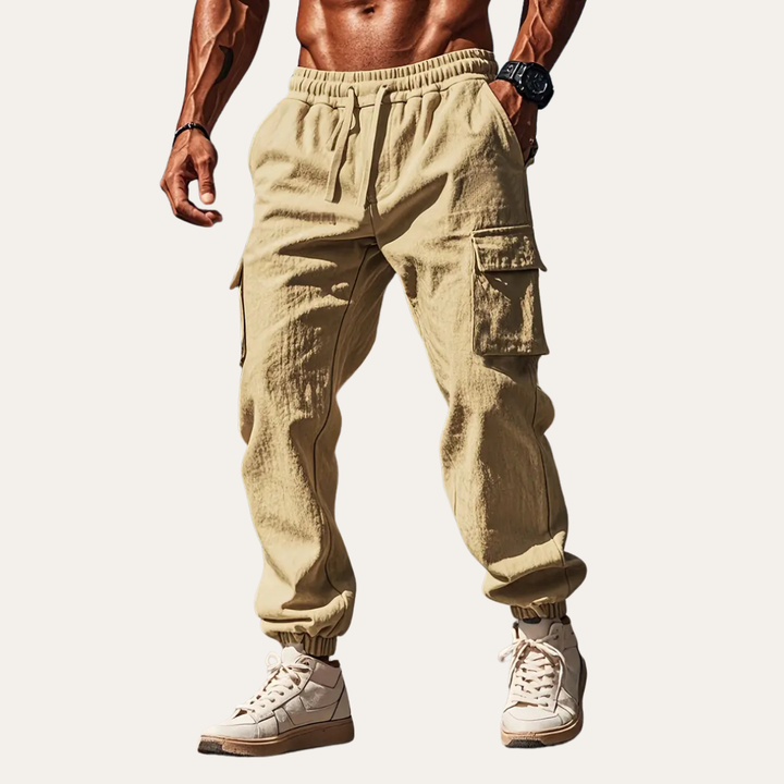 Herren Leinen Cargo Hose Atmungsaktive Sommerhose für Männer | Vestea