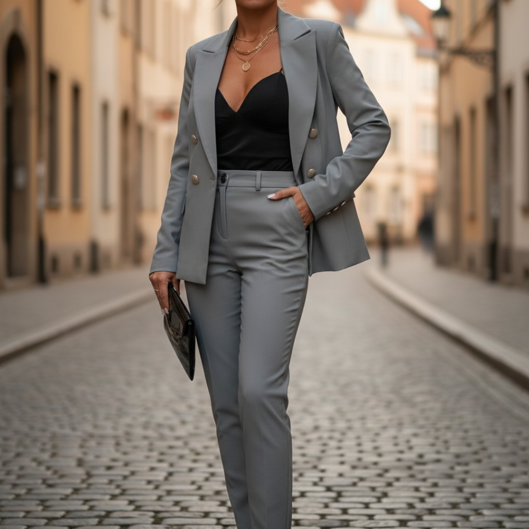 Damen Outfit Set Blazer Hose Elegant | Vestea