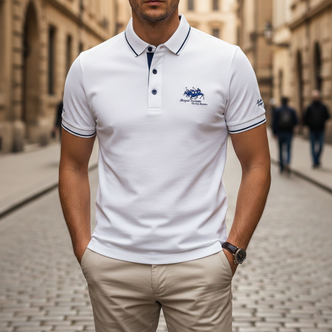 Polo à manches courtes brodé pour homme