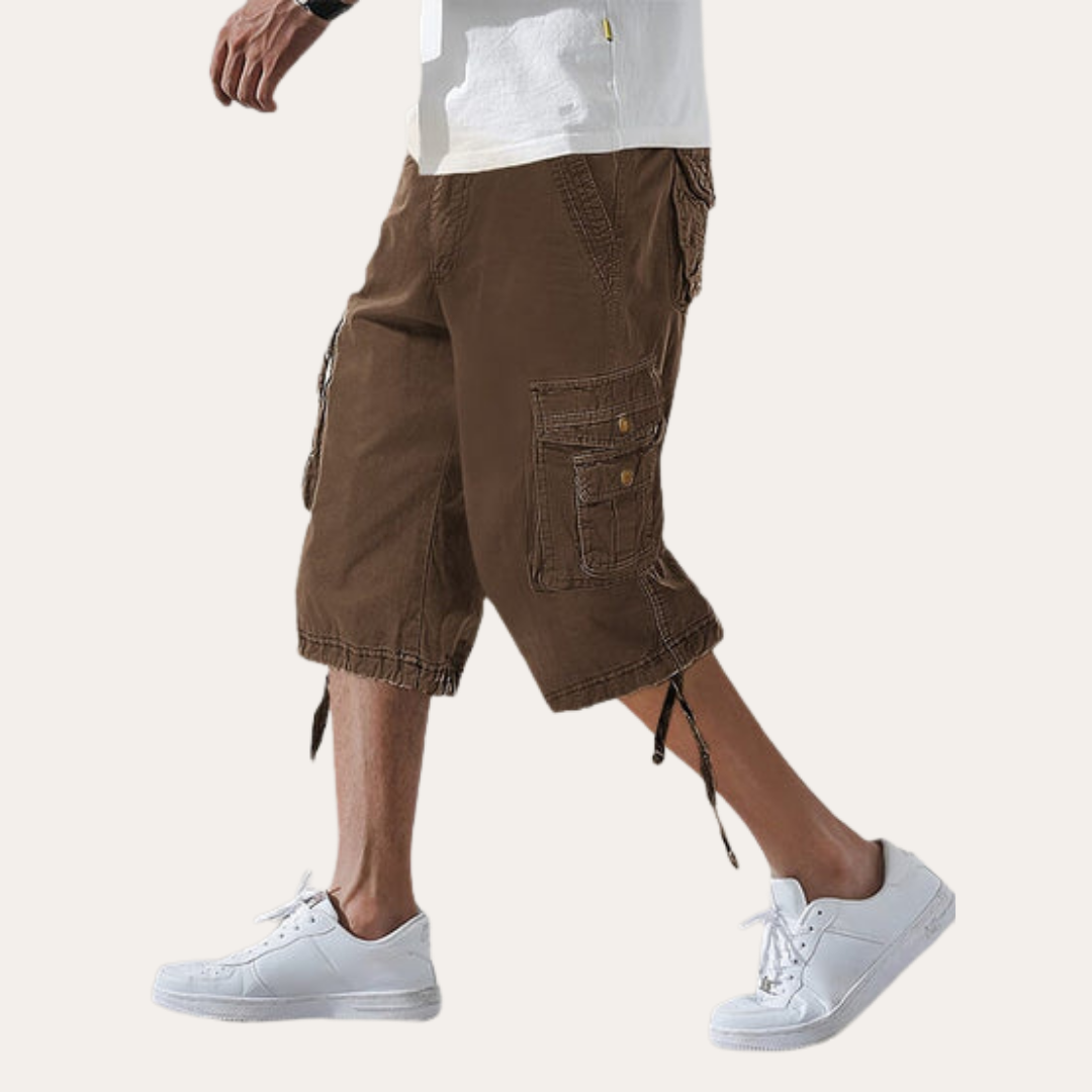 Herren 3/4 Cargo Shorts mit Taschen und Kordelzug | Vestea