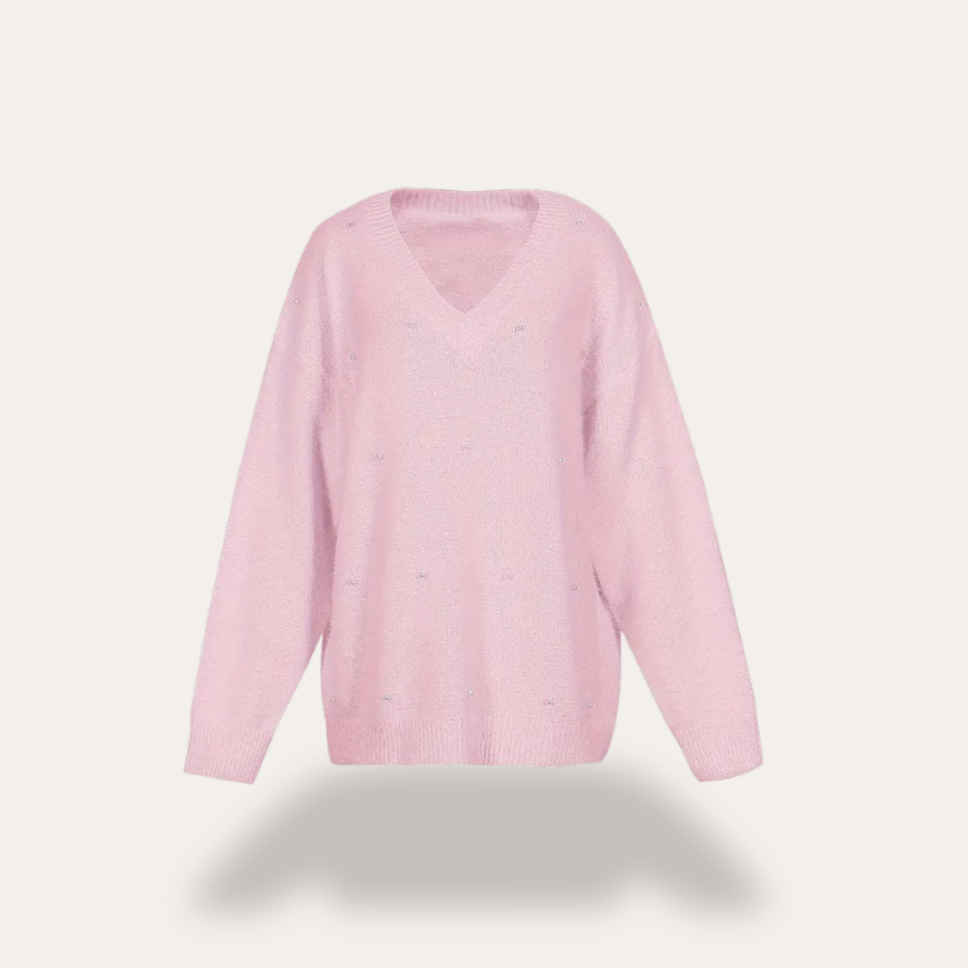 Strickpullover mit Perlendetails für Damen | Vestea