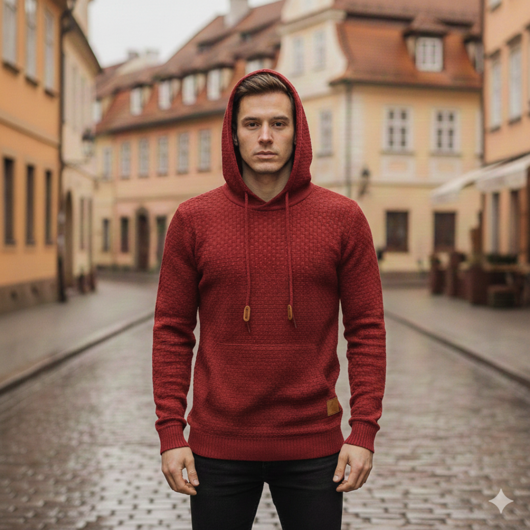 Gestrickter Kapuzenpullover für Herren| Vestea