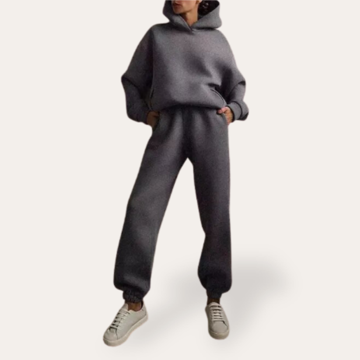Damen Trainingsanzug Zweiteiler Hoodie Jogginganzug Baumwolle Freizeit | Vestea