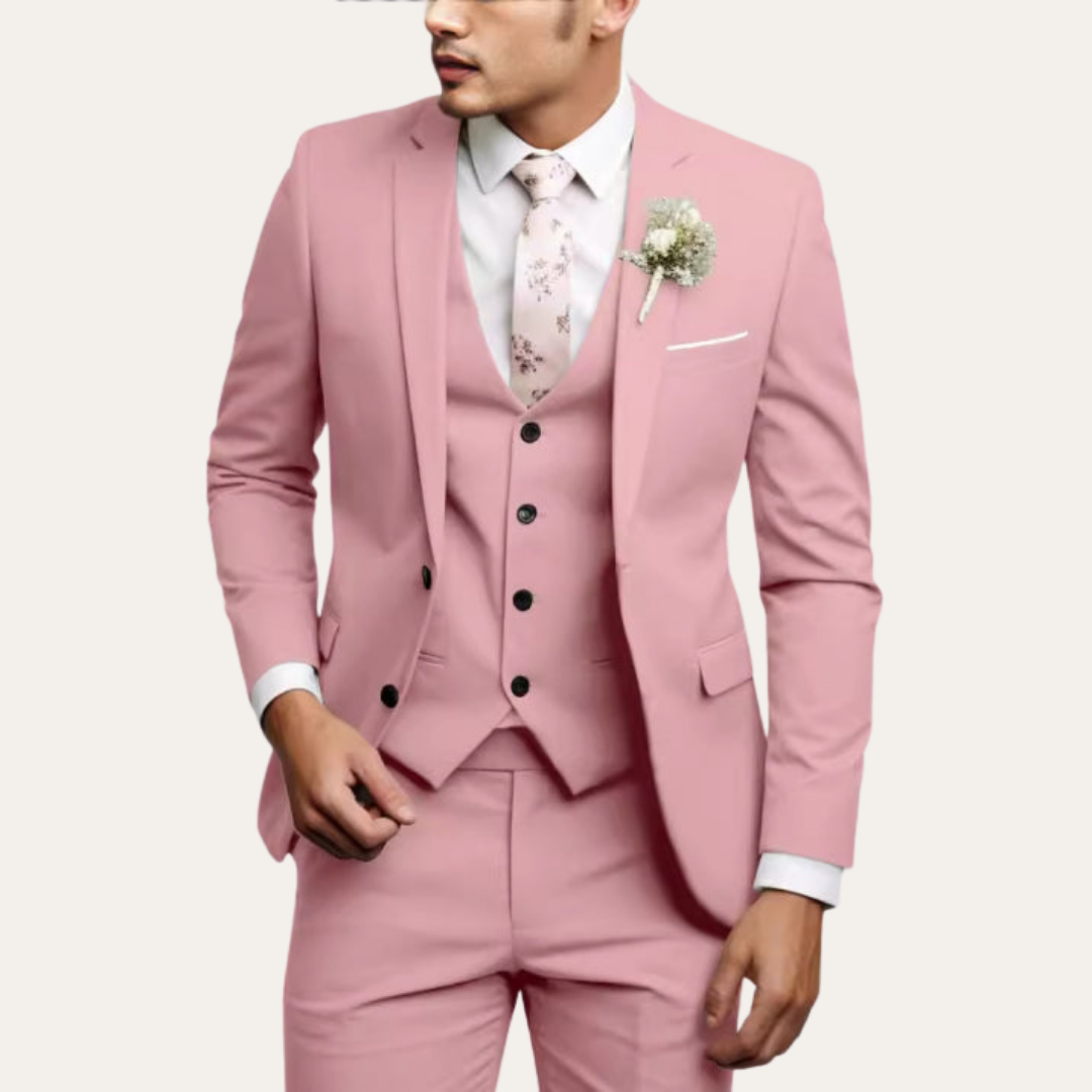 Herren Dreiteiliger Slim Fit Business Anzug Wolle | Vestea