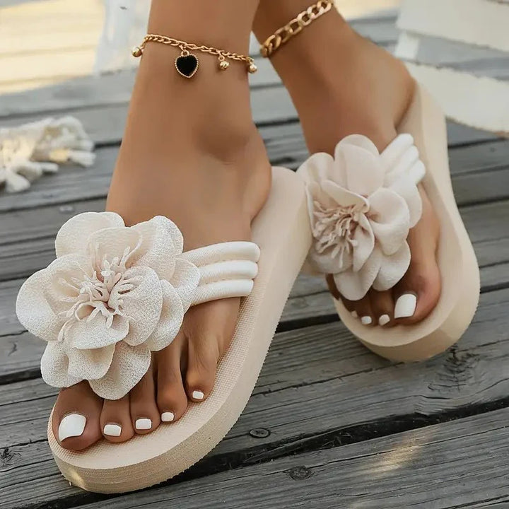 Sandalias para mujer con estampado floral, tipo slide, sin cierre, punta abierta, tacón bajo, casual