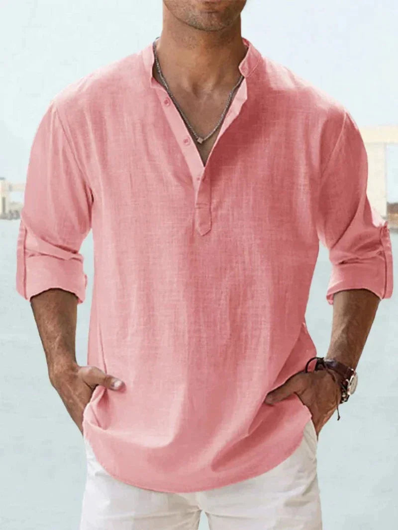 Men's Shirt Linen Sleeveless Button-Up Breathable Casual Beach Wear