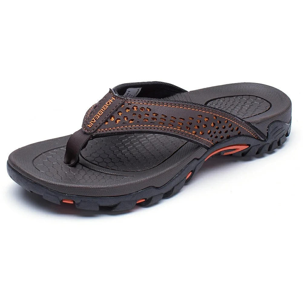 Chanclas para hombre de nobuk sintético, resistentes al agua, con soporte para el arco, plantilla acolchada y suela antideslizante – Casual para playa