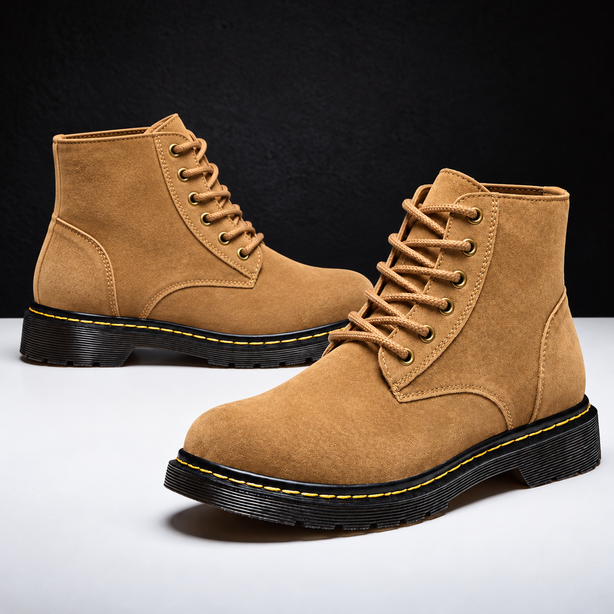 Men's Genuine Suede Boots | Lug Sole Ankle