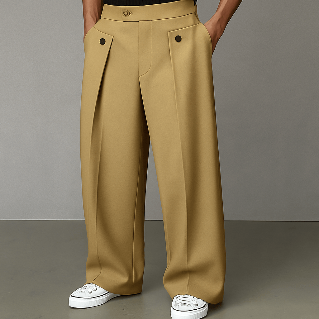 Men's Wide-Leg Trousers Pants Front