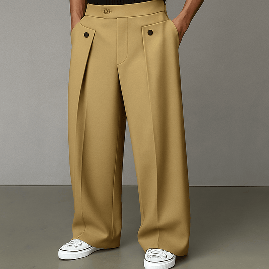 Men's Wide-Leg Trousers Pants Front