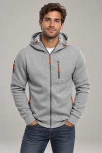 Men's Warm Zip-Up Hoodie | Chest Pocket Casual Fit